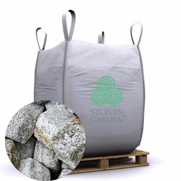 ❤️ Kostka Granitowa 8 x 11 cm SZARO-ŻÓŁTA Obtaczana-Stonesgarden.pl ®