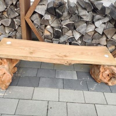 Ławka Ogrodowa Kamienno Drewniana Handmade